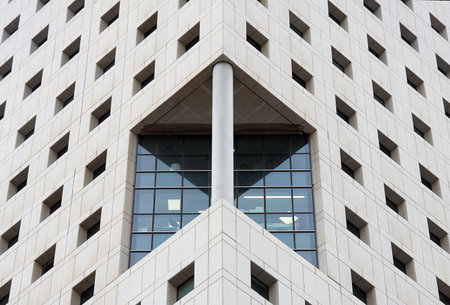 TEL AVIV, ISRAEL - APRIL 12, 2016: Fragment of a skyscraper in Tel Aviv in the Akhuzat byte quarterのeditorial素材