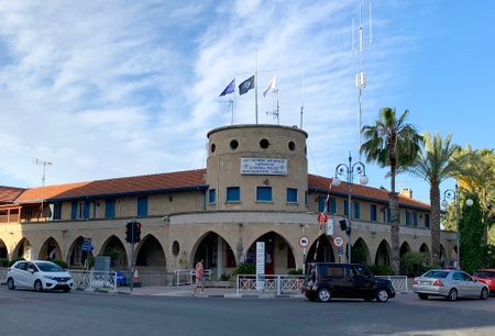 LARNAKA, CYPRUS - MAY 11, 2019: Larnaca Divisional Police Station in a historic buildingのeditorial素材