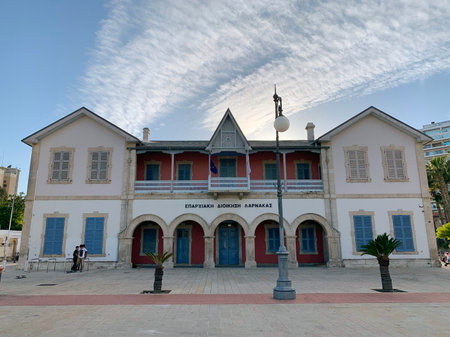 LARNAKA, CYPRUS - MAY 11, 2019:  Larnaca Diocese Building on Europe Squareのeditorial素材