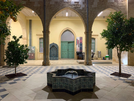 BEER SHEVA, ISRAEL - JUNE  12, 2017: Patio with fountain of the Beer Sheva City Archeological Museumのeditorial素材