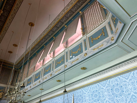 JERUSALEM, ISRAEL - APRIL 09, 2019: Balcony for women in the synagogue of Conegliano Veneto 17th century in the Museum of Israelのeditorial素材