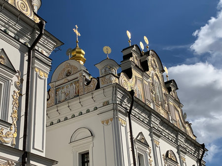 KIEV, UKRAINE - OCTOBER 01, 2019: Cathedral of the Assumption of the Blessed Virgin Mary - the main cathedral church of the Kiev Pechersk Lavraのeditorial素材