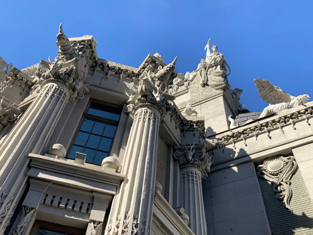 KIEV, UKRAINE - OCTOBER 02, 2019: House with chimeras of the architect Gorodetsky architectural monumentのeditorial素材
