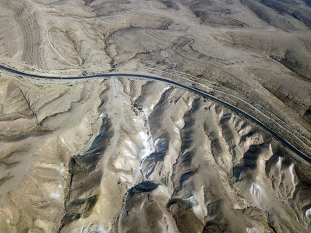 Aerial view of the Negev desert in Nahal Havarim area