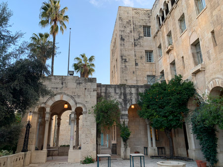 JERUSALEM, ISRAEL - MARCH 08, 2021: Building of Jerusalem International YMCA - Young Mens Christian Associationのeditorial素材