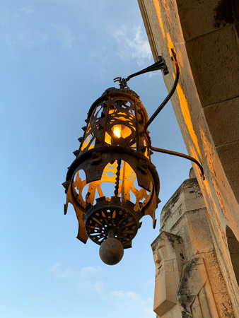 JERUSALEM, ISRAEL - MARCH 08, 2021: Lantern on the building of Jerusalem International YMCA - Young Mens Christian Associationのeditorial素材