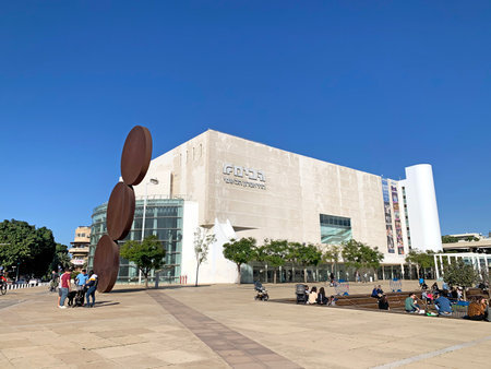 TEL AVIV, ISRAEL - DECEMBER 24, 2020: The building of the National Theatre Habimah in Tel Avivのeditorial素材