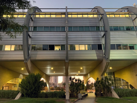 BEER SHEVA, ISRAEL - AUGUST 15, 2021: Technological College Sami Shamoon in high-tech style in Beer Sheva in the eveningのeditorial素材