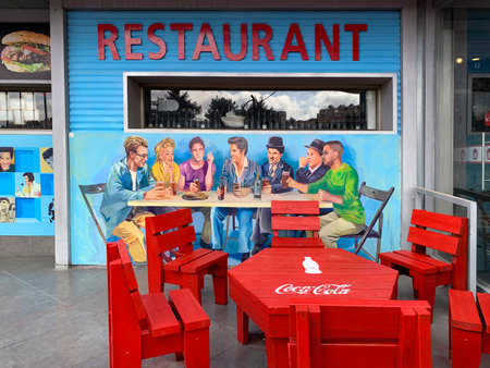 ABU GOSH, ISRAEL - MAY 07, 2022: Design cafe Elvis named after Elvis Presleyのeditorial素材