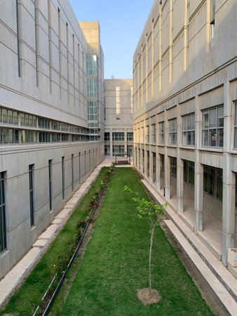 BEER SHEVA, ISRAEL - MAY 30, 2022: Training building and courtyard of Ben Gurion University in Beer Shevaのeditorial素材