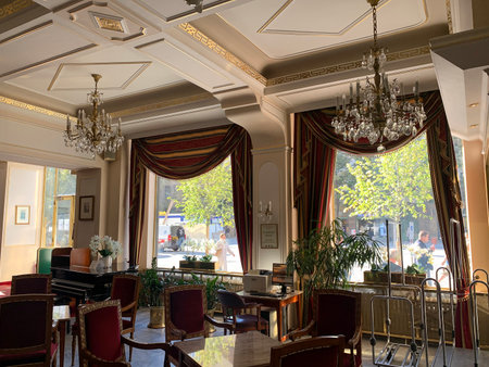 PRAGUE, CZECH REPUBLIC - OCTOBER 20, 2021: The lobby of the Ambassador Hotel on Wenceslas Squareのeditorial素材
