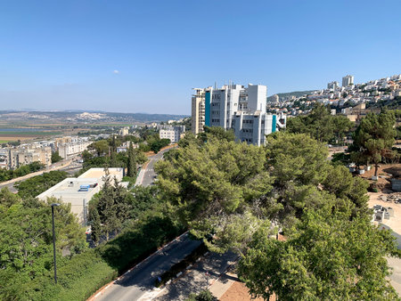NESHER, ISRAEL - AUGUST 08, 2022: Top view of the new districts of the city of Nesherのeditorial素材