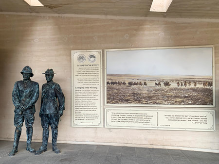 BEER SHEVA, ISRAEL - JANUARY 29, 2023: Museum next to the Military cemetery Australian cavalry corps ANZAC since the First World Warのeditorial素材