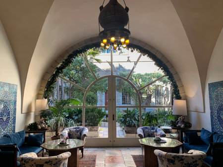 JERUSALEM, ISRAEL - JANUARY 23, 2023: Historic Interior of American Colony Boutique Hotel in East Jerusalemのeditorial素材