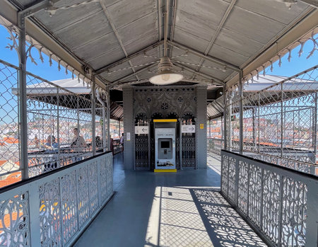 LISBON, PORTUGAL - SEPTEMBER 22, 2012: Observation Deck of the old Santa Justa Liftのeditorial素材