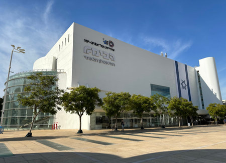 TEL AVIV, ISRAEL - DECEMBER 24, 2020: Modern building of Habima Theater in Tel Aviv