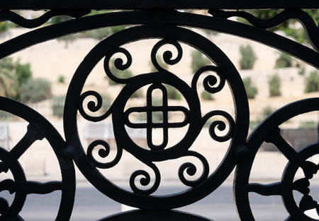 JERUSALEM, ISRAEL - JUNE 07, 2024: Fence near the Church of All Nations in Jerusalemの写真素材