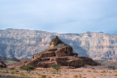 Mount Pyramid in Timna Park in southern Israel in the Arava desertの写真素材