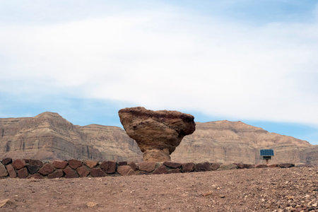 Stone mushroom in Timna Park in southern Israel in the Arava desert