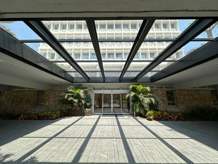 REHOVOT, ISRAEL - JUNE 10, 2025: The Weizmann Institute of Science. Administrative building Stone