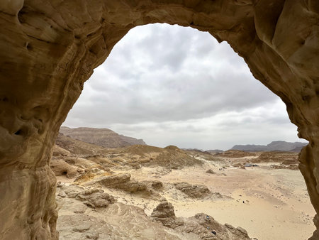 Mountain Arch in Timna Park in southern Israel in the Arava desert