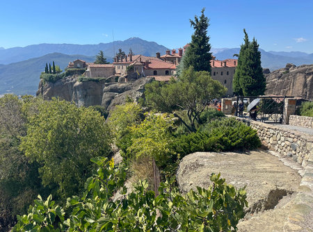 METEORA, GREECE - SEPTEMBER 24, 2025: The Monastery of St. Stephen is an Eastern Orthodox monastery that is part of the Meteora monastery complexのeditorial素材
