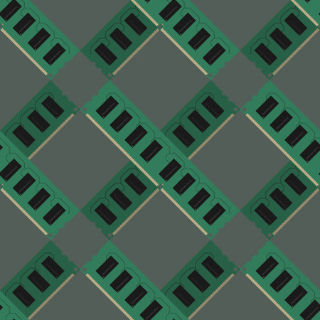 RAM modules pattern illustration cross gray green