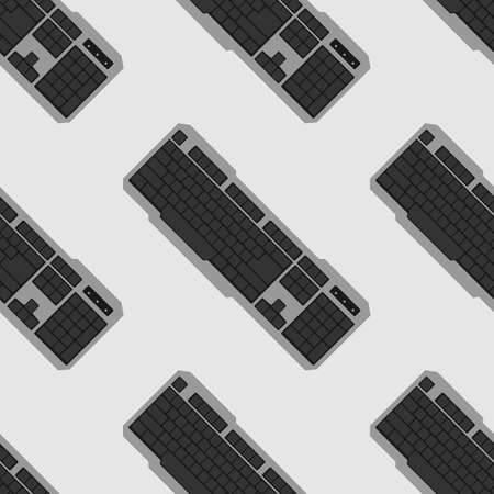 Keyboard seamless pattern. element for electronics store packagingのイラスト素材