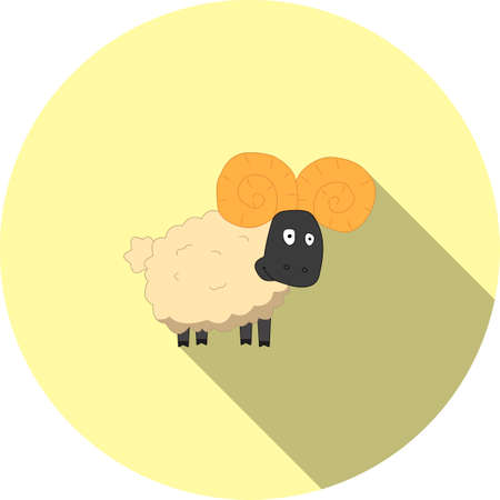 Vector image of cartoon sheepのイラスト素材