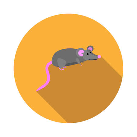 Vector image mouse on a round basisのイラスト素材