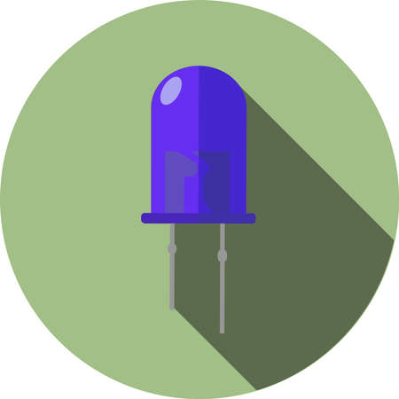 Vector image of a dark blue LED on a round backgroundのイラスト素材