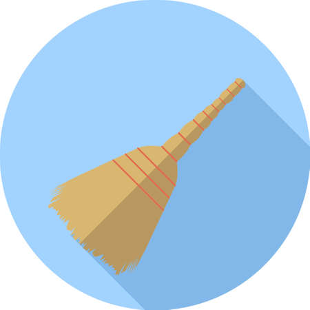 vector image of a broom in a circleのイラスト素材