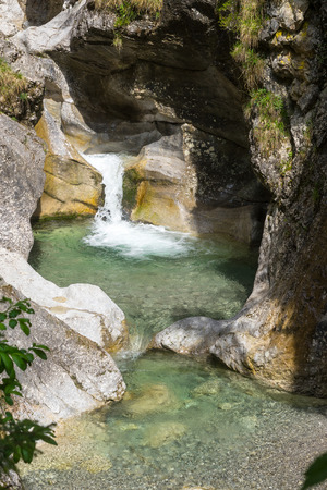 Natural pool in the Giessenbachklamm in Bavaria, Germanyの写真素材