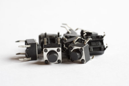 Pile of Button-shaped switchesの写真素材