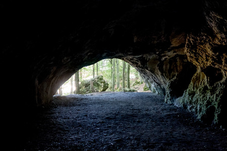Inside Cave Oswaldhoehle near Muggendorf, Bavariaの写真素材