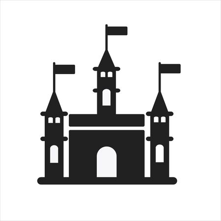 Castle tower icon design. Castle tower icon in trendy flat style design. Vector illustration.のイラスト素材