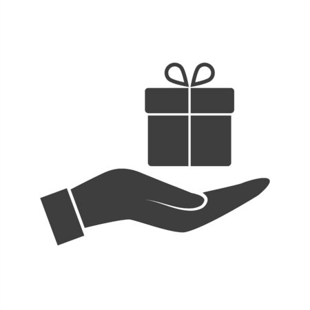 Hand and gift vector icon.のイラスト素材