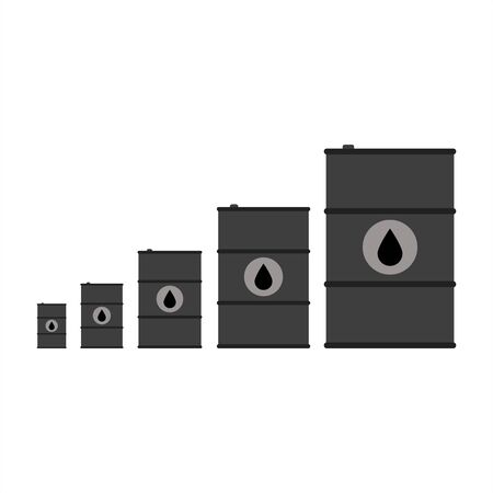 oil black barrel icon over white background, flat style, vector illustration. EPS10のイラスト素材