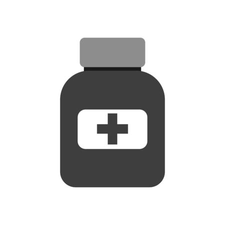 Medicine pills bottle vector icon on white background.のイラスト素材