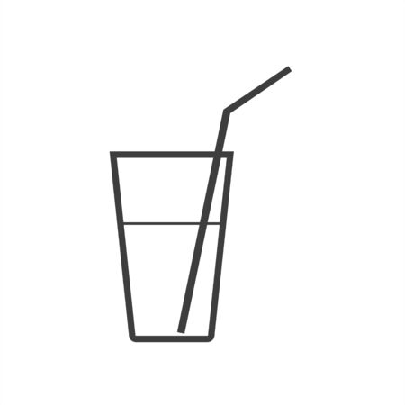 A glass with a straw iconのイラスト素材