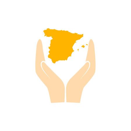 Black map of Spain for your design, concept Illustration.のイラスト素材