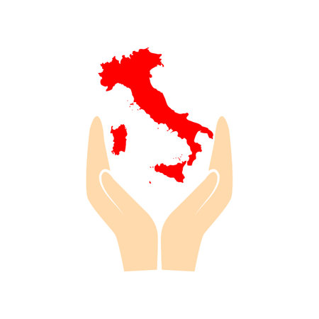 Italy map on a white background.のイラスト素材