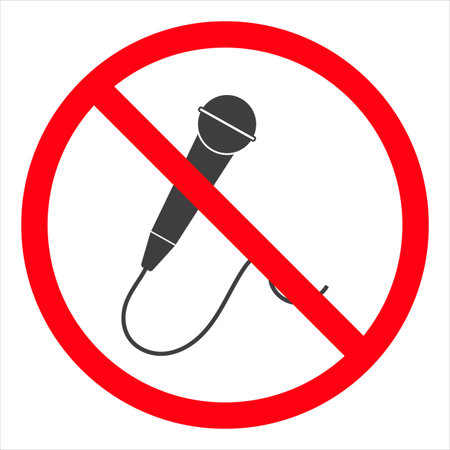 No Mic allowed. Isolated Vector Illustrationのイラスト素材
