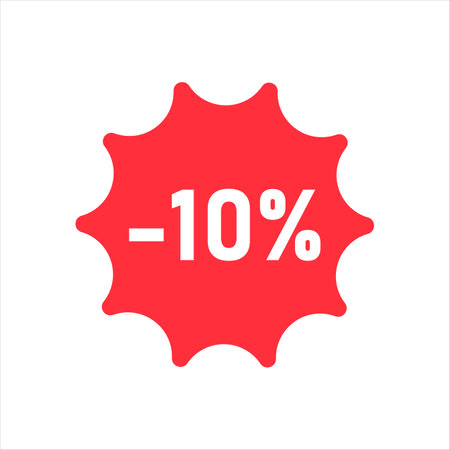 10 percent sale sticker isolated on white. Vector iconのイラスト素材