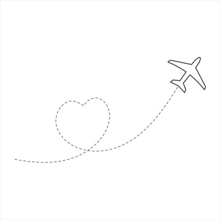 love airplane icon on white backgroundのイラスト素材