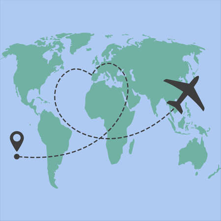 love airplane icon on white backgroundのイラスト素材