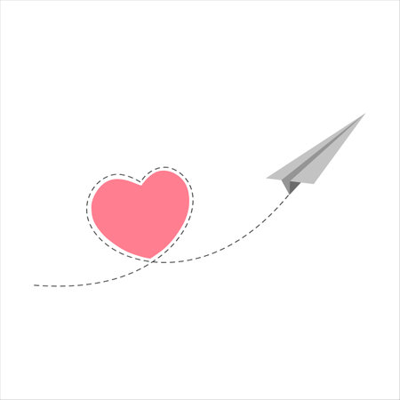 love airplane icon on white backgroundのイラスト素材