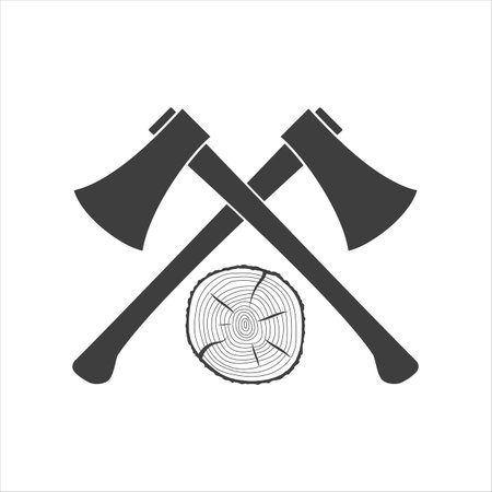 chopping Icon Vector ax a log tool treeのイラスト素材