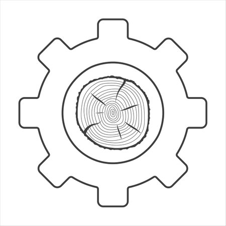 Wood texture icon. Tree rings icon on white backgroundのイラスト素材