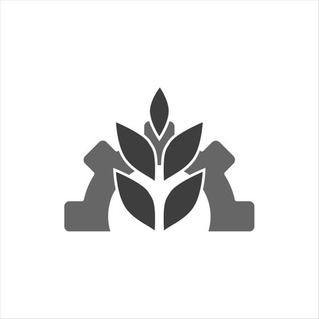 vector logo design for agriculture, agronomy, wheat farm, rural country farming field, natural harvest.のイラスト素材